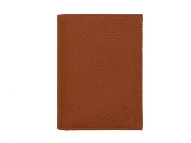 La Guêpe - Petite Maroquinerie - Portefeuille en cuir grainé marron - 13 cm - PM-028-05