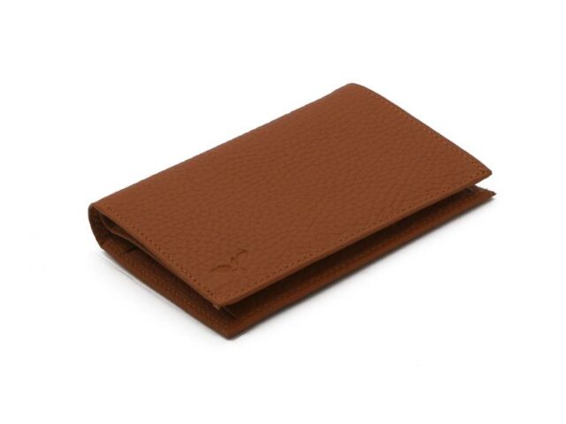 La Guêpe - Petite Maroquinerie - Portefeuille en cuir grainé marron - 13 cm - PM-028-05
