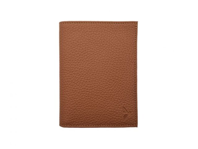 La Guêpe - Portefeuille en cuir grainé marron – 15 cm, 3 volets – PM-005-05