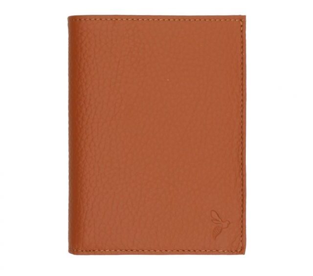La Guêpe - Petite Maroquinerie - Portefeuille en cuir grainé marron - 15 cm 4 volets - PM-019-05