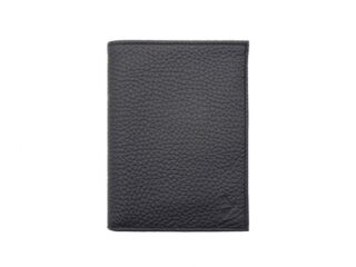 La Guêpe - Portefeuille en cuir grainé noir – 15 cm, 2 volets – PM-006-05