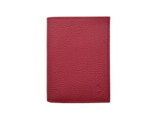 La Guêpe - Portefeuille en cuir grainé rouge – 13 cm, 2 volets – PM-001-05