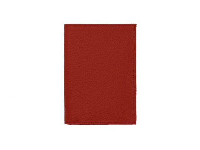 La Guêpe - Petite Maroquinerie - Portefeuille en cuir grainé rouge - 13 cm
