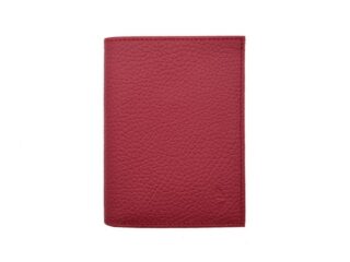 La Guêpe - Portefeuille en cuir grainé rouge  13 cm  PM-028-05