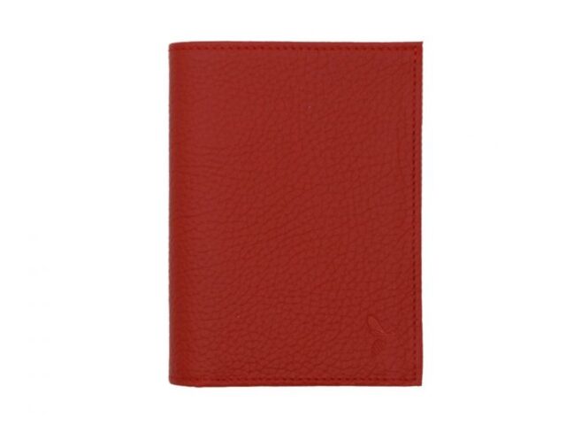 La Guêpe - Petite Maroquinerie - Portefeuille en cuir grainé rouge - 13 cm - PM-028-05