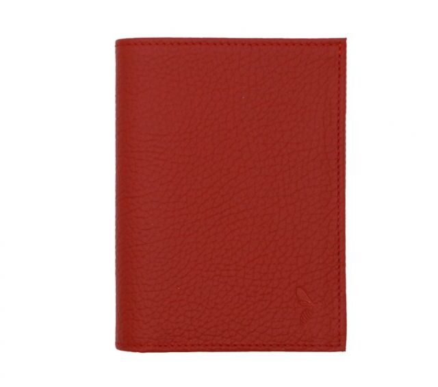 La Guêpe - Petite Maroquinerie - Portefeuille en cuir grainé rouge - 13 cm - PM-028-05