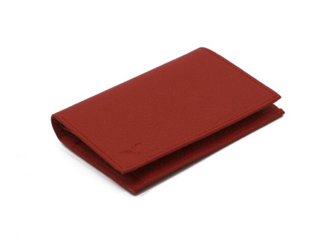 La Guêpe - Petite Maroquinerie - Portefeuille en cuir grainé rouge - 13 cm - PM-028-05