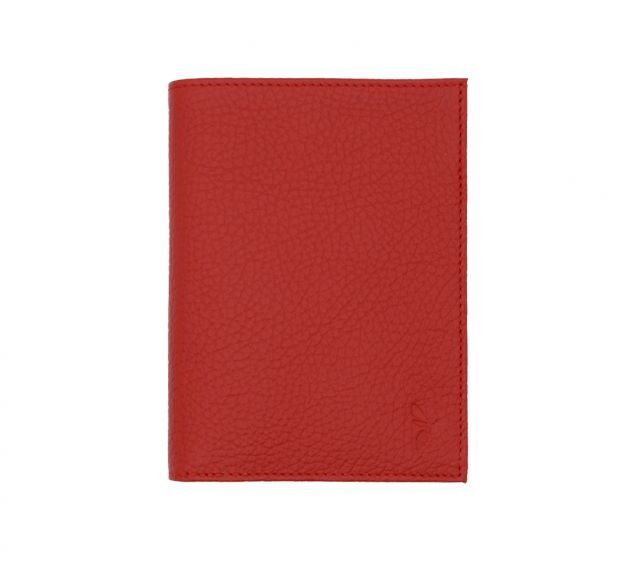 La Guêpe - Petite Maroquinerie - Portefeuille en cuir grainé rouge - 15 cm