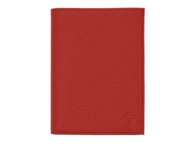 La Guêpe - Petite Maroquinerie - Portefeuille en cuir grainé rouge - 15 cm 4 volets - PM-019-05