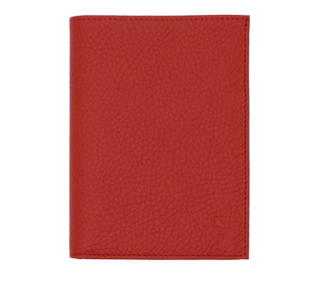 La Guêpe - Petite Maroquinerie - Portefeuille en cuir grainé rouge - 15 cm 4 volets - PM-019-05