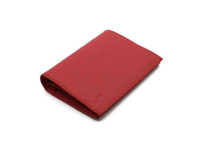 La Guêpe - Petite Maroquinerie - Portefeuille en cuir grainé rouge - 15 cm 4 volets - PM-019-05