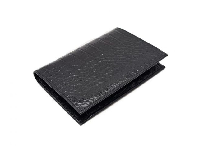 La Guêpe - Petite Maroquinerie - Portefeuille en cuir imitation croco - noir - 131