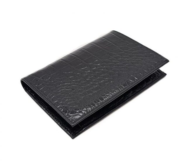 La Guêpe - Petite Maroquinerie - Portefeuille en cuir imitation croco - noir - 131