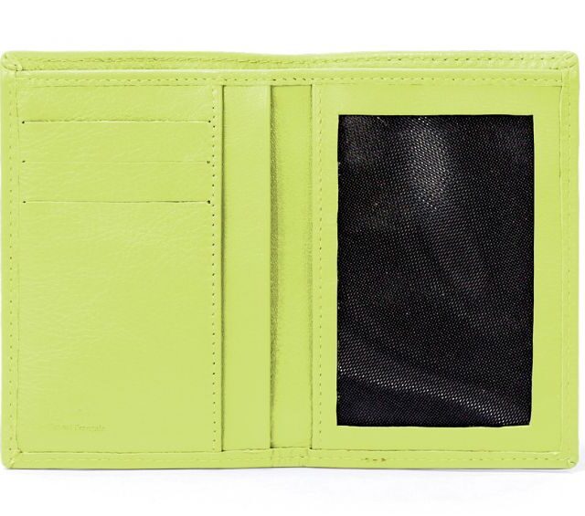 La Guêpe - Petite Maroquinerie - Portefeuille en cuir - Je Sors Ce Soir - anis - 890