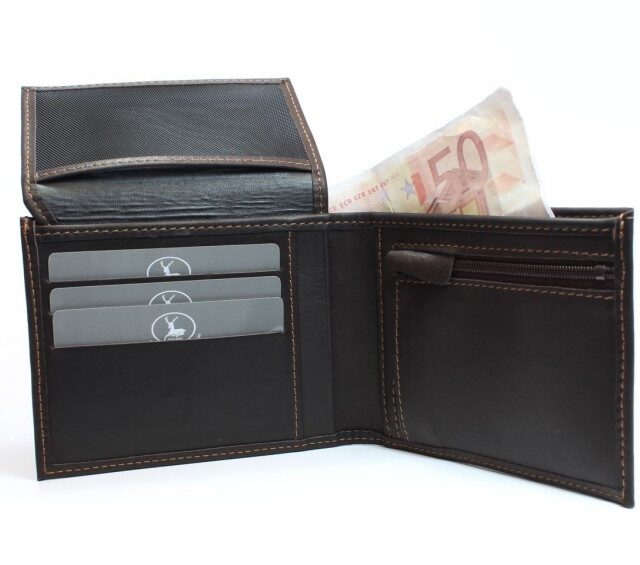 La Guêpe - Petite Maroquinerie - Portefeuille en cuir marron - 427