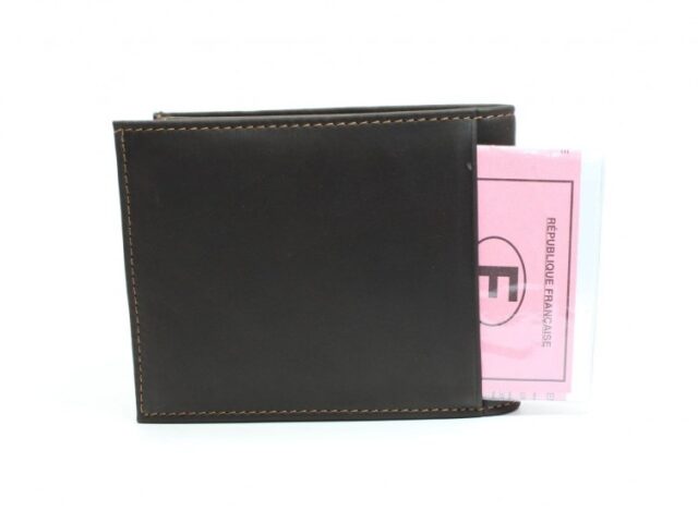 La Guêpe - Petite Maroquinerie - Portefeuille en cuir marron - 427