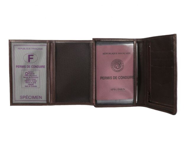 La Guêpe - Petite Maroquinerie - Portefeuille en cuir marron