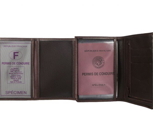 La Guêpe - Petite Maroquinerie - Portefeuille en cuir marron