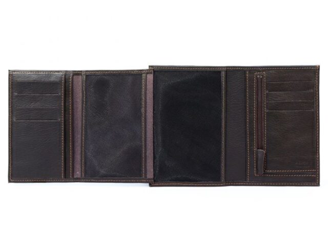 La Guêpe - Petite Maroquinerie - Portefeuille en cuir marron