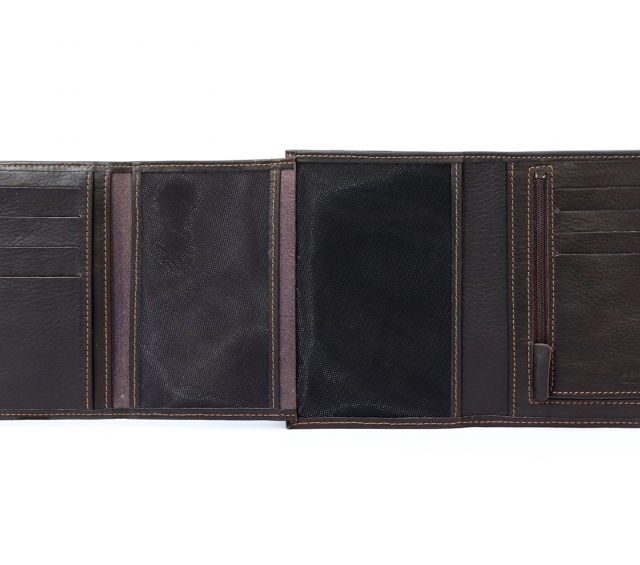 La Guêpe - Petite Maroquinerie - Portefeuille en cuir marron