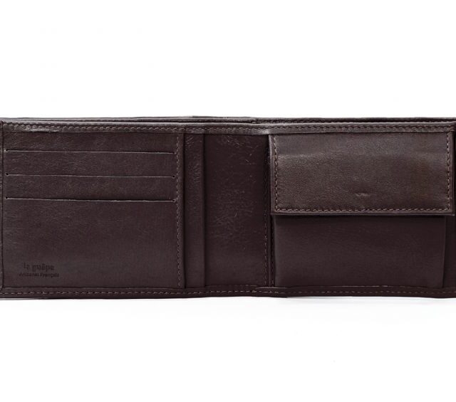 La Guêpe - Petite Maroquinerie - Portefeuille à l'italienne en cuir - marron - 007