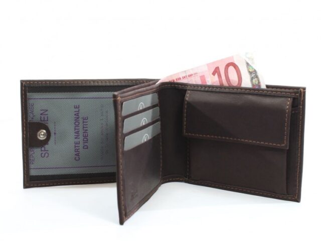 La Guêpe - Petite Maroquinerie - Portefeuille en cuir marron - 007