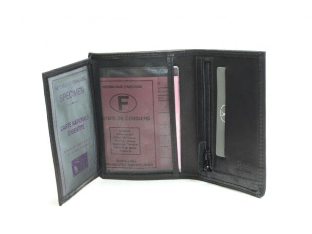 La Guêpe - Petite Maroquinerie - Portefeuille en cuir noir - 183