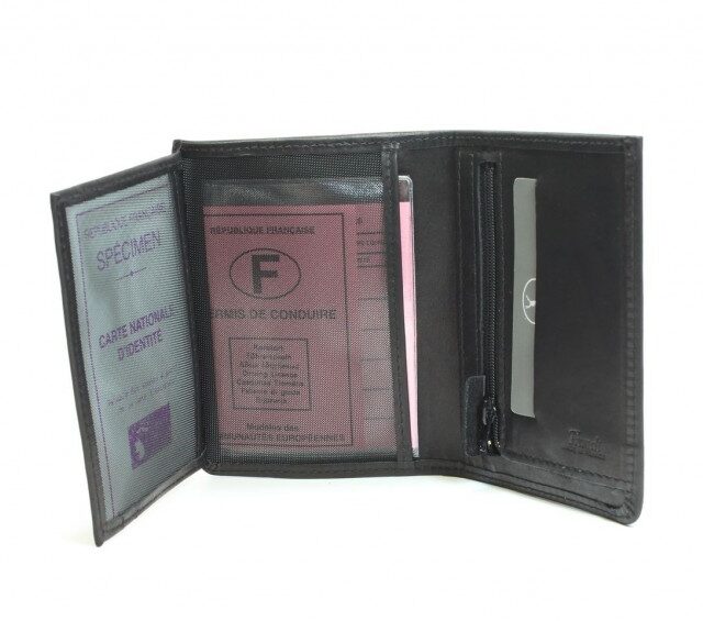 La Guêpe - Petite Maroquinerie - Portefeuille en cuir noir - 183