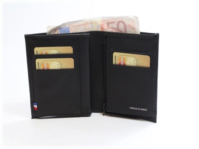 La Guêpe - Petite Maroquinerie - Portefeuille en cuir grainé - noir - 466