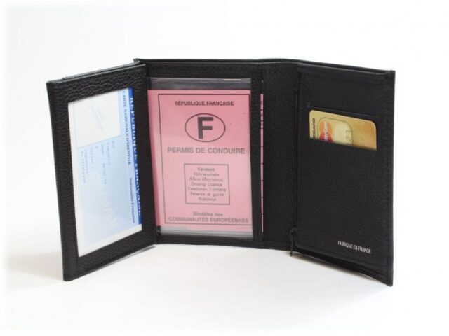 La Guêpe - Petite Maroquinerie - Portefeuille en cuir grainé - noir - 466