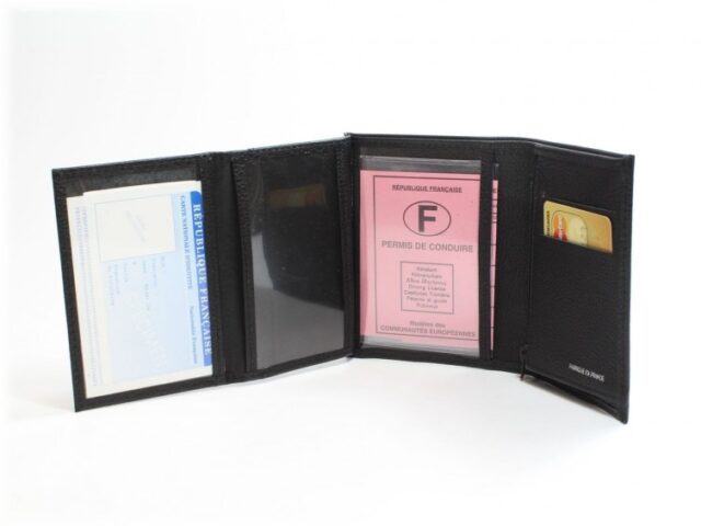 La Guêpe - Petite Maroquinerie - Portefeuille en cuir grainé - noir - 466