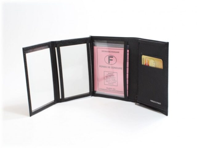 La Guêpe - Petite Maroquinerie - Portefeuille en cuir grainé - noir - 466