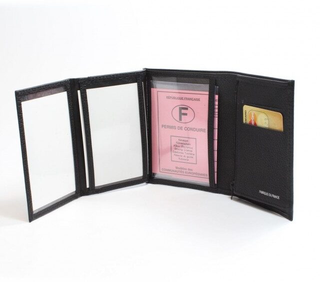 La Guêpe - Petite Maroquinerie - Portefeuille en cuir grainé - noir - 466