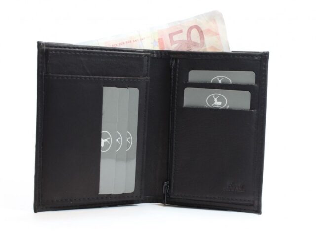 La Guêpe - Petite Maroquinerie - Portefeuille en cuir noir