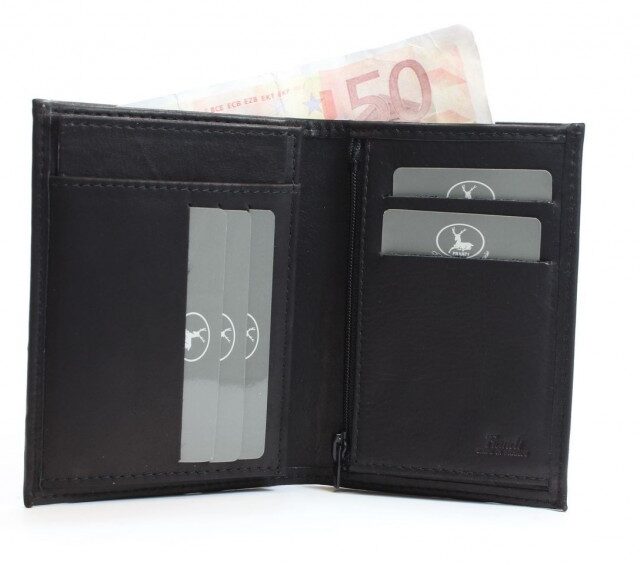 La Guêpe - Petite Maroquinerie - Portefeuille en cuir noir