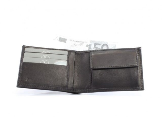 La Guêpe - Petite Maroquinerie - Portefeuille en cuir noir - 007