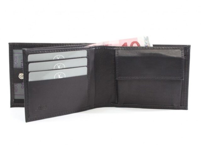 La Guêpe - Petite Maroquinerie - Portefeuille en cuir noir - 007