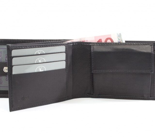 La Guêpe - Petite Maroquinerie - Portefeuille en cuir noir - 007