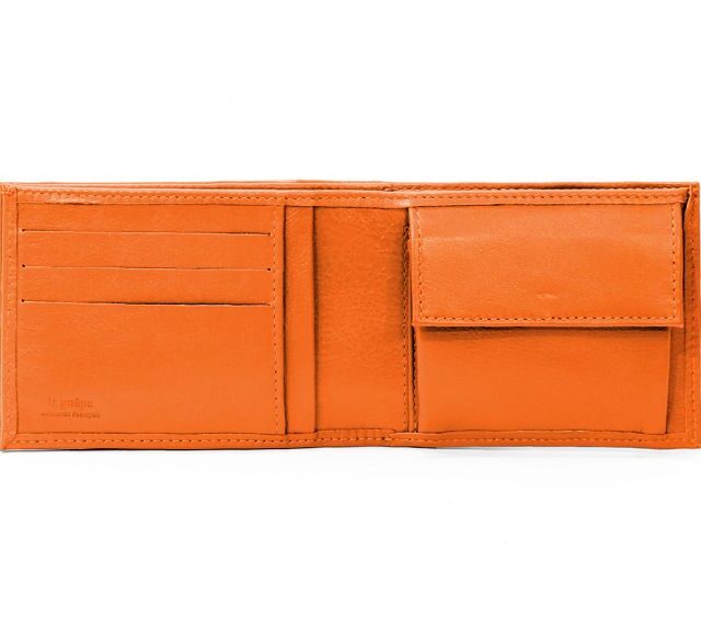 La Guêpe - Petite Maroquinerie - Portefeuille à l'italienne en cuir - orange - 007