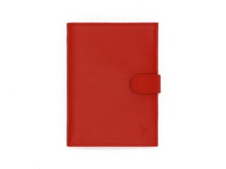La Guêpe - Portefeuille en cuir rouge  15 cm, 2 volets avec patte  PM-010-02