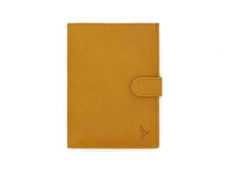 La Guêpe - Portefeuille en cuir souple miel  15 cm, 2 volets avec patte  PM-010-04