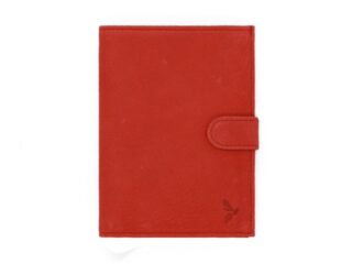 La Guêpe - Portefeuille en cuir souple rouge – 15 cm, 3 volets avec patte – PM-009-04
