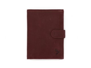 La Guêpe - Portefeuille en cuir souple violet – 13 cm, 2 volets avec patte – PM-008-04