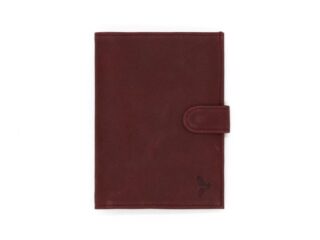 La Guêpe - Portefeuille en cuir souple violet  15 cm, 2 volets avec patte  PM-010-04