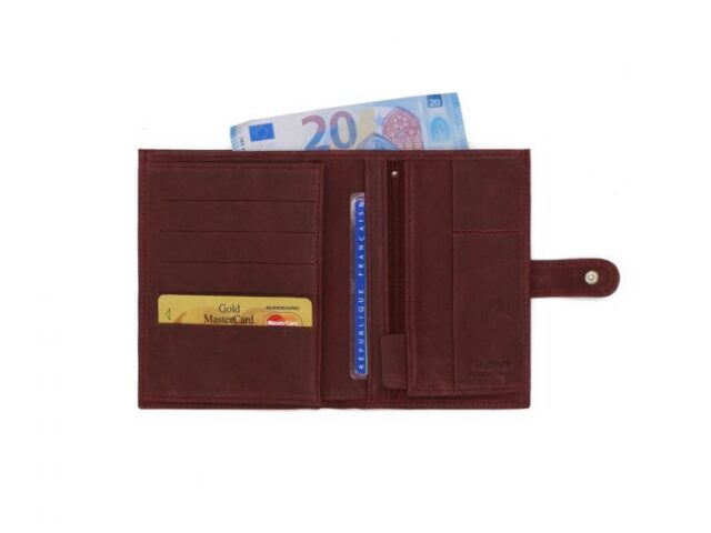 La Guêpe - Petite Maroquinerie - Portefeuille en cuir souple violet - 15 cm