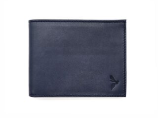 La Guêpe - Portefeuille “Luxe” en cuir bleu – 12 cm 3 volets à l’italienne – PM-015-01