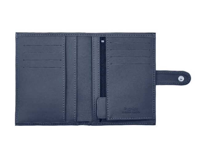 La Guêpe - Petite Maroquinerie - Portefeuille "Luxe" en cuir bleu - 13 cm