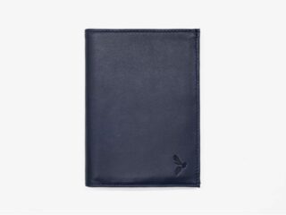 La Guêpe - Portefeuille Luxe en cuir bleu  13 cm, 2 volets  PM-001-01