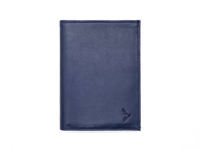 La Guêpe - Petite Maroquinerie - Portefeuille "Luxe" en cuir bleu - 13 cm