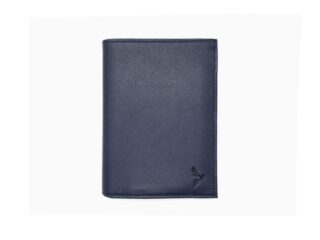 Portefeuille “Luxe” en cuir bleu – 13 cm, 3 volets – PM-002-01 par la marque La Guêpe La Guêpe - Portefeuille “Luxe” en cuir bleu – 13 cm, 3 volets – PM-002-01